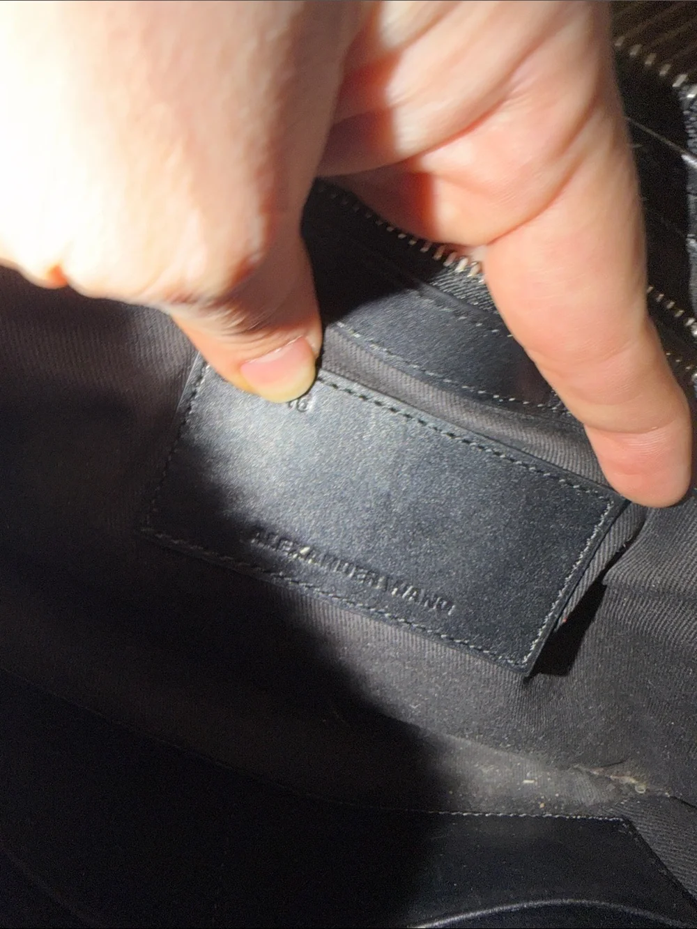 Alexander Wang Black 2 tone Leather Zip Pouch wallet